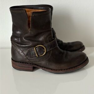 Fiorentini + Baker Dark Brown Leather Moto Boots